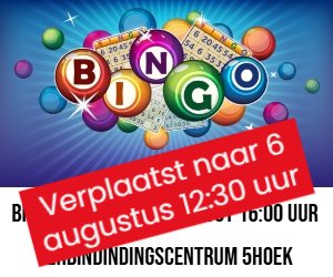 bingo vijfhoek 30 juli verplaatsing bingo vijfhoek